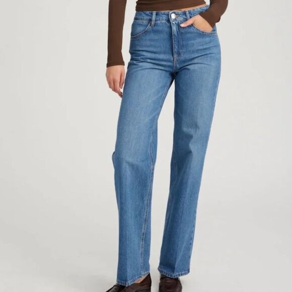 SPRWMN Marion Loose Straight Denim in Medium Vintage Blue Size 31